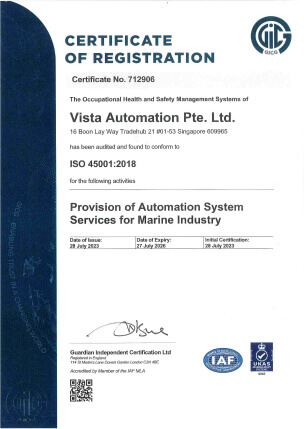 Vista Automation Certificate of Registration